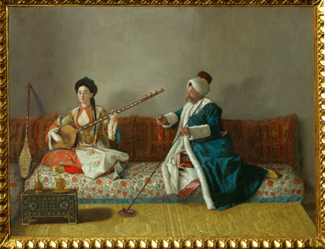 Mr Levett e Ms Glavany in costume turco ... da Jean Etienne (attr.to) Liotard