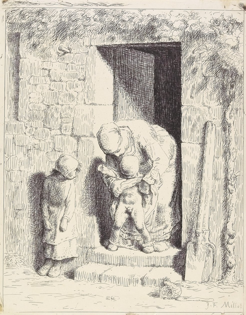La Precauzione Materna da Jean-Francois Millet