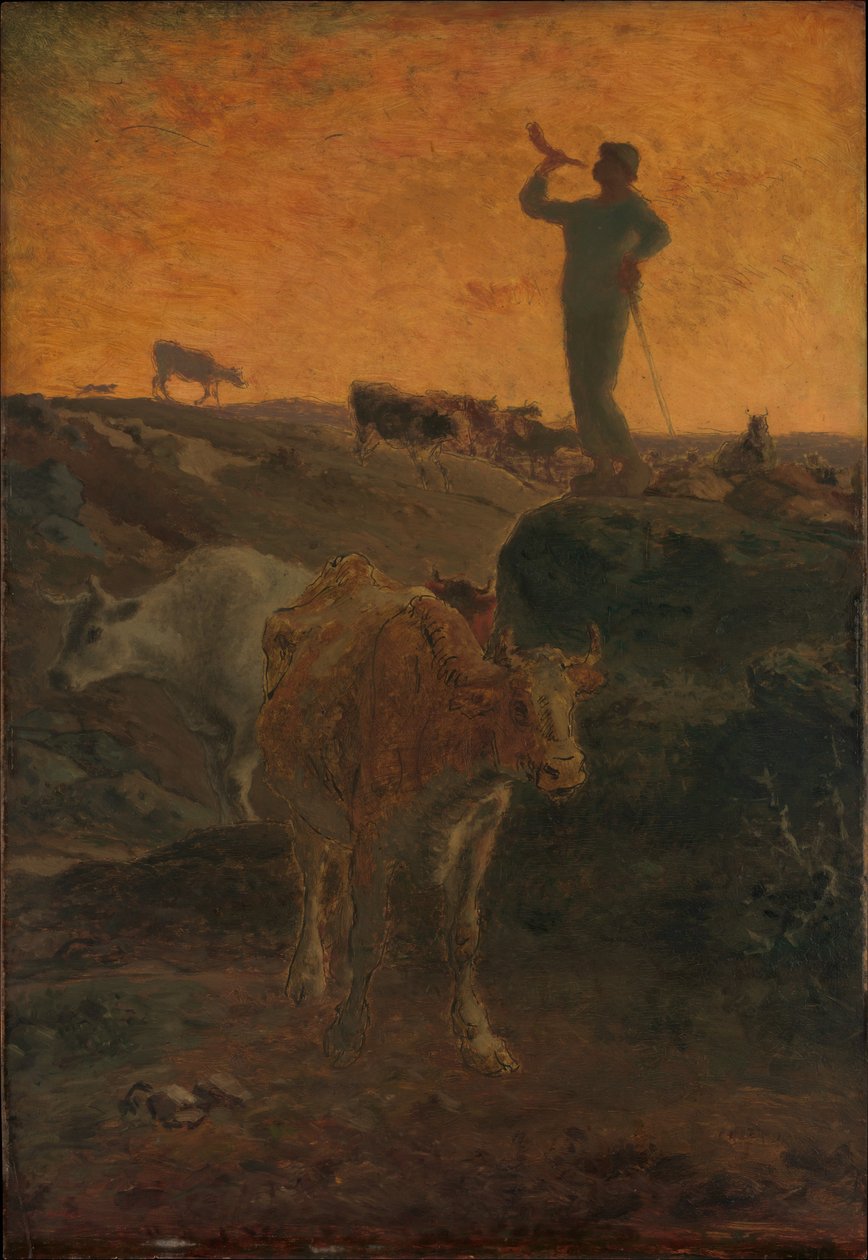 Die Kühe nach Hause rufen da Jean-Francois Millet