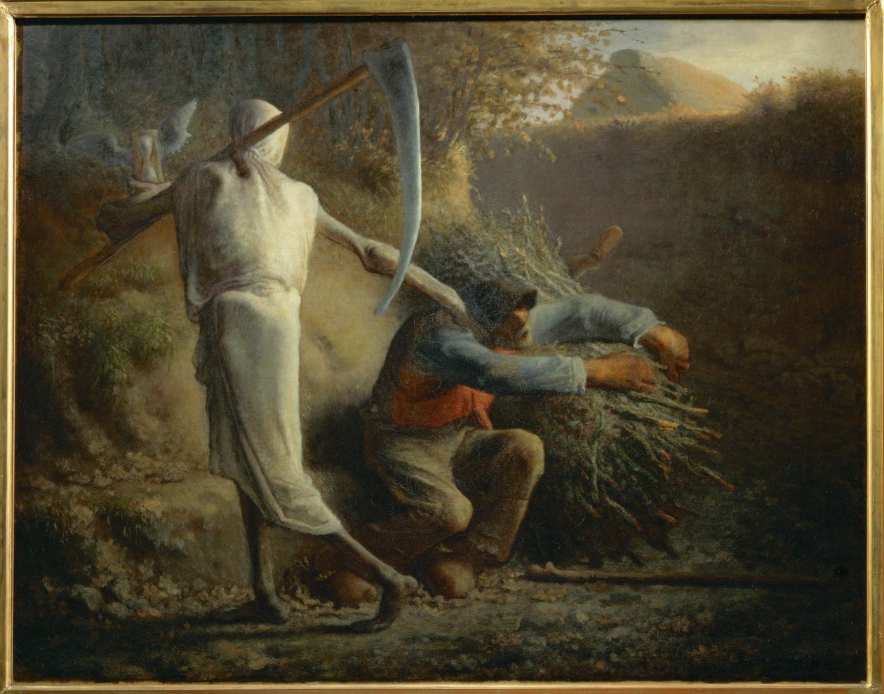 La morte e il taglialegna (dipinto su tela) da Jean-Francois Millet