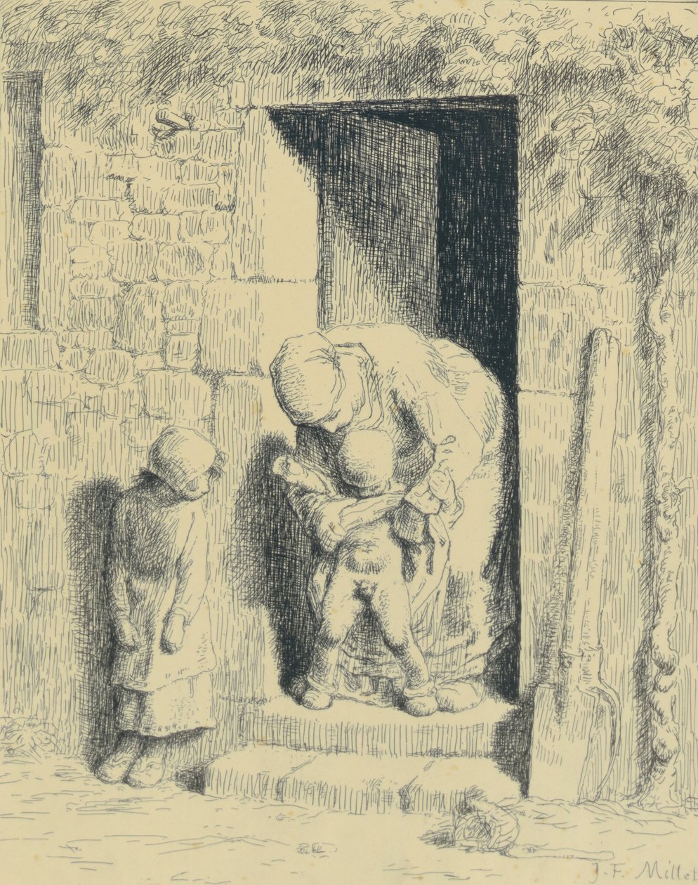 Precauzione materna da Jean-Francois Millet