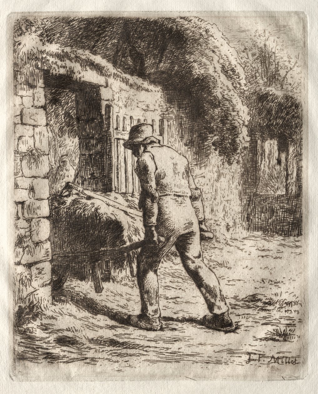 Contadino con una Carriola da Jean-Francois Millet