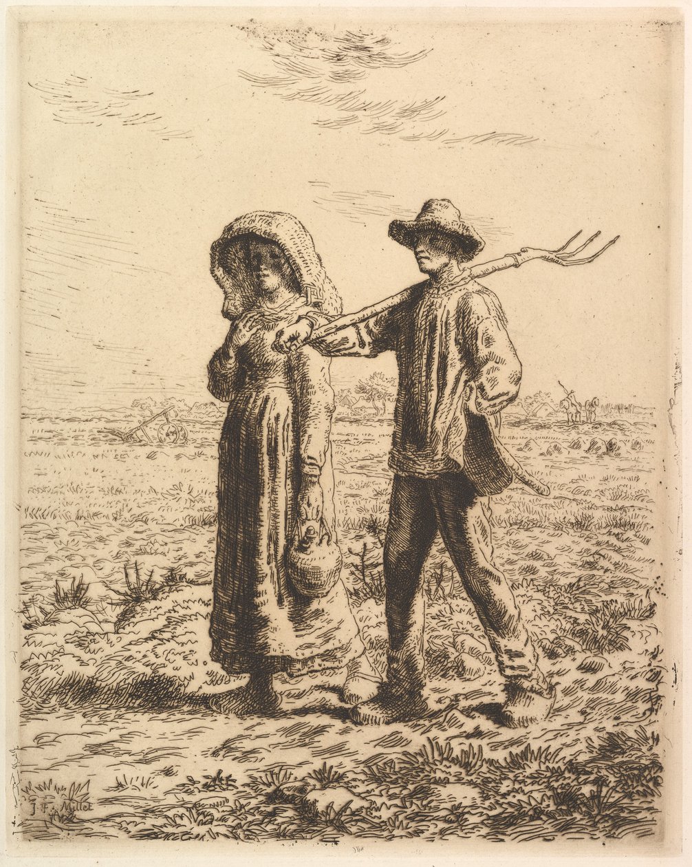 Contadini che vanno al lavoro da Jean-Francois Millet