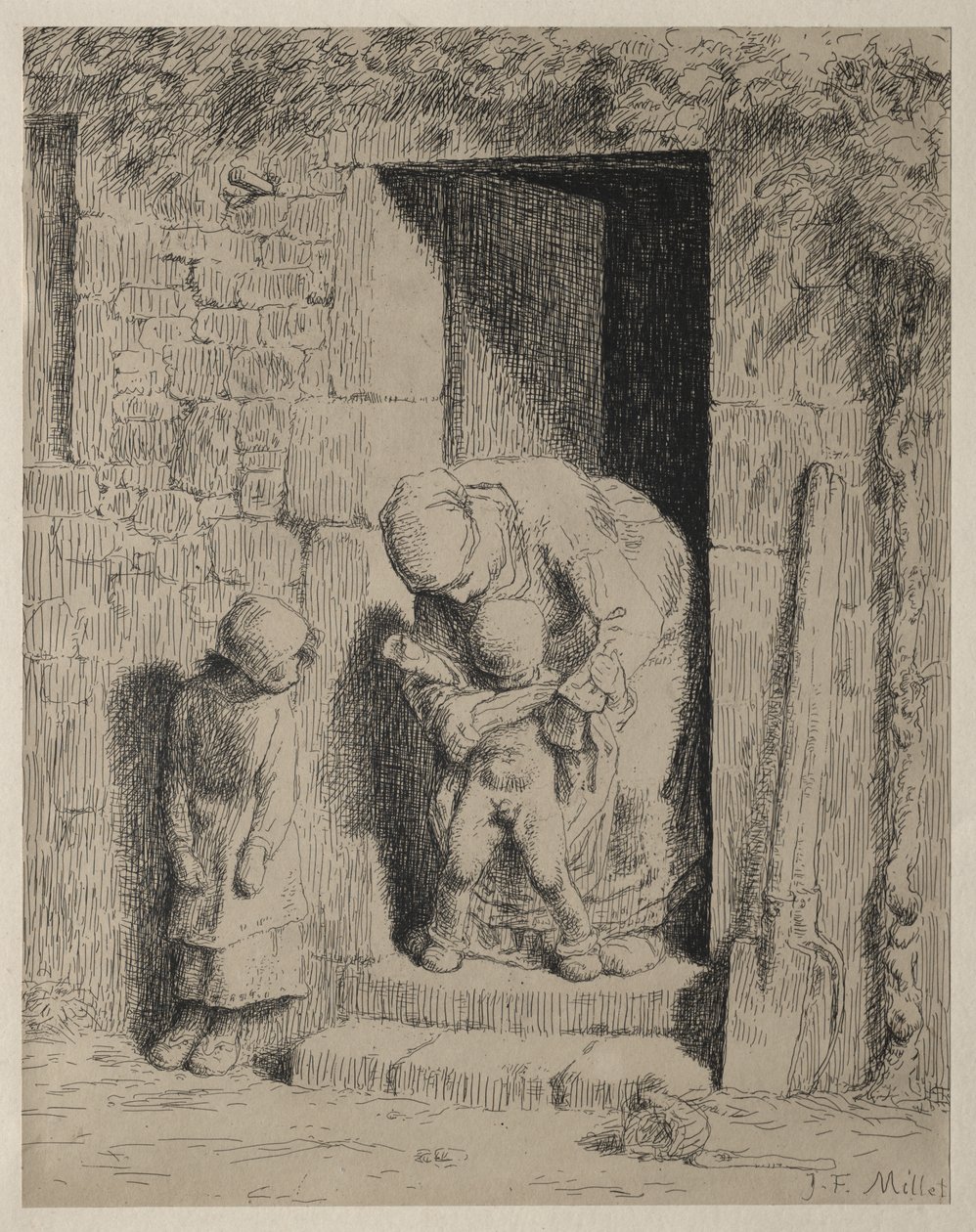 La precauzione materna da Jean-Francois Millet