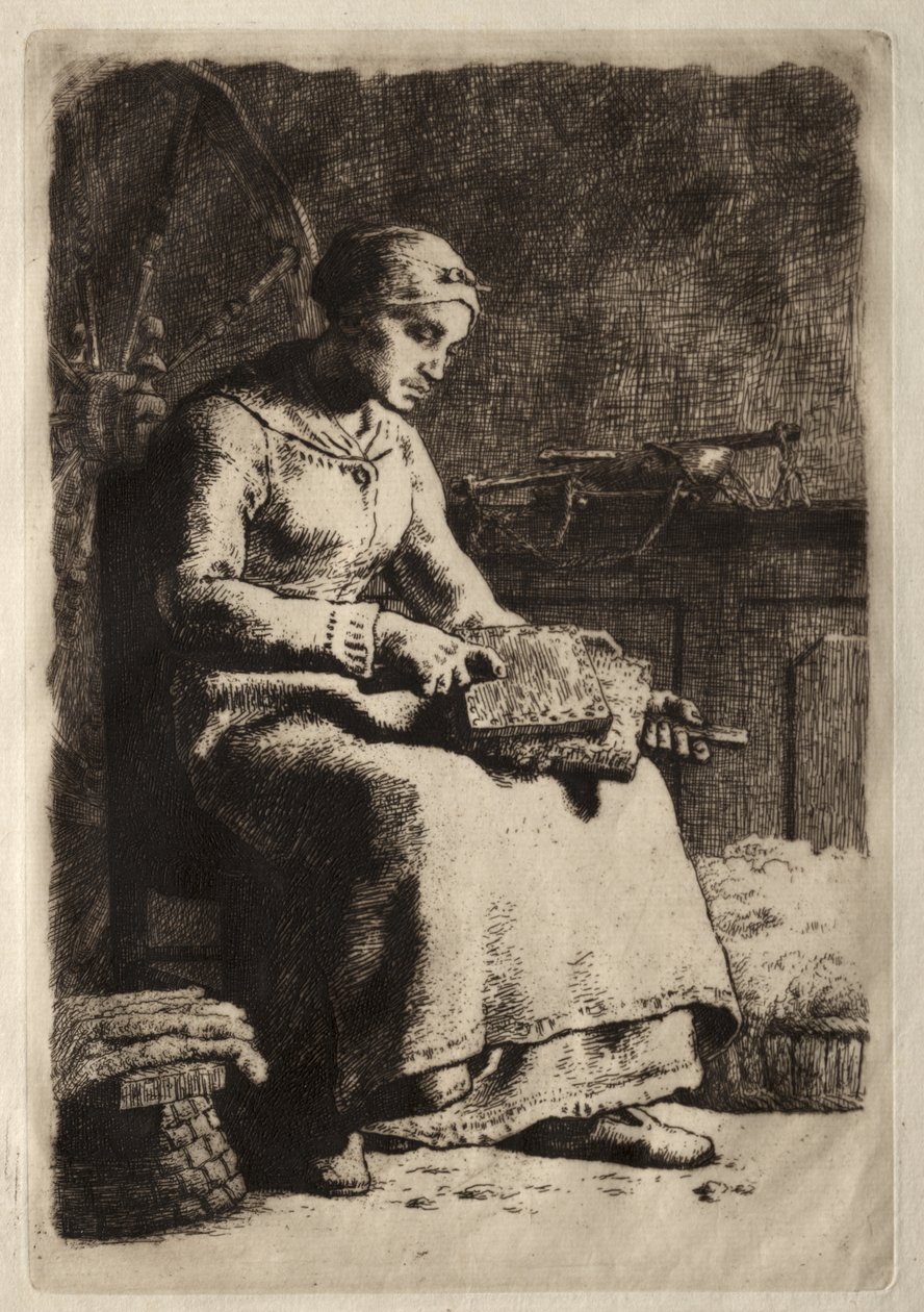 Donna che Carda la Lana da Jean-Francois Millet