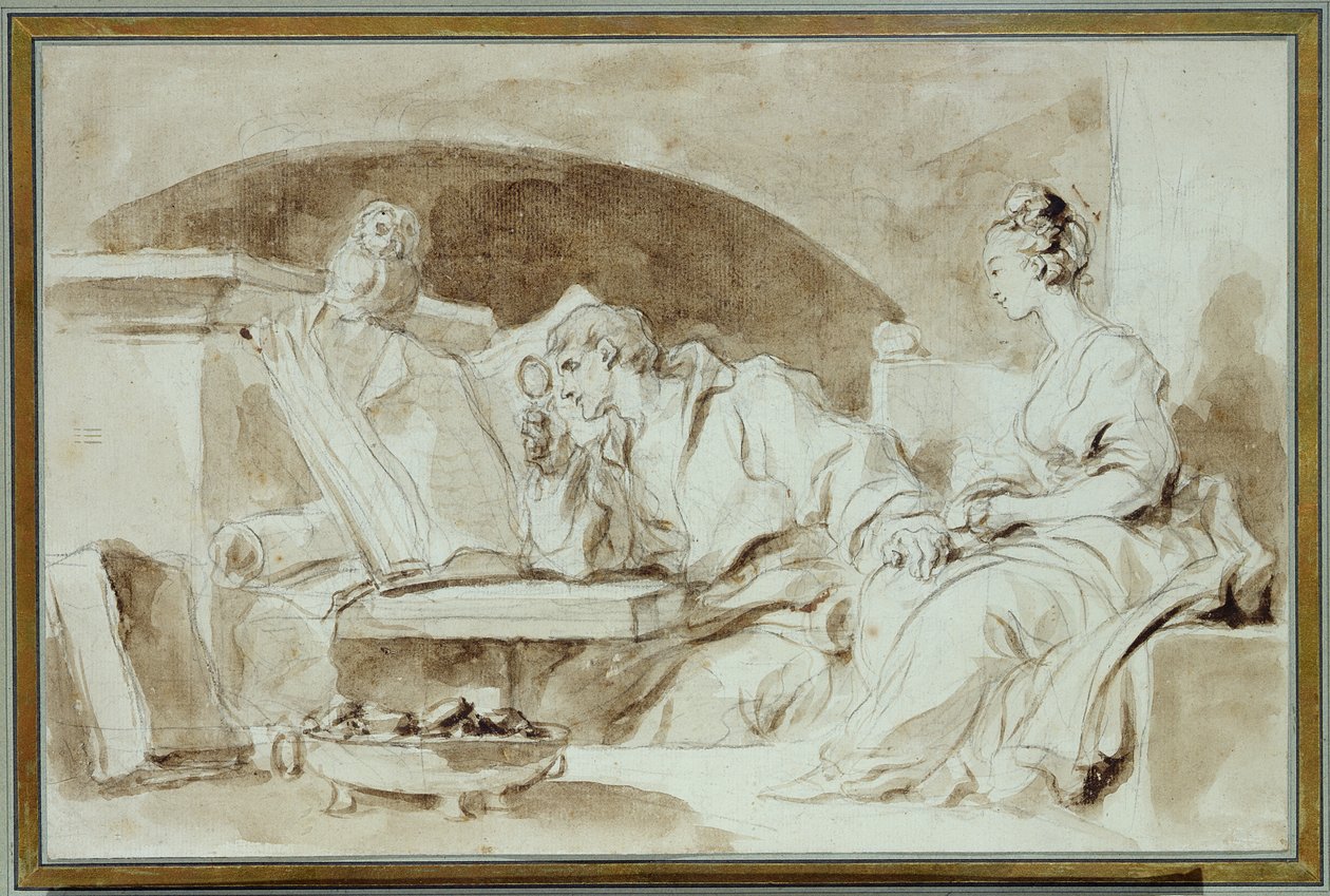 Giovane donna che consulta un negromante da Jean Honore Fragonard