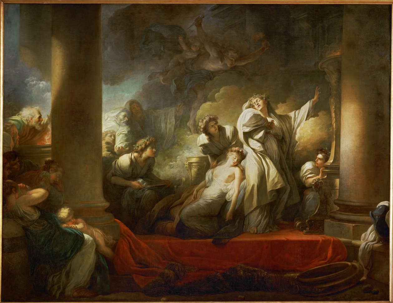 Le grand pretre Coresus se sacrifie pour sauver Callirhoe - il gran sacerdote Coresus si sacrifica per salvare Callirhoe ... da Jean Honore Fragonard