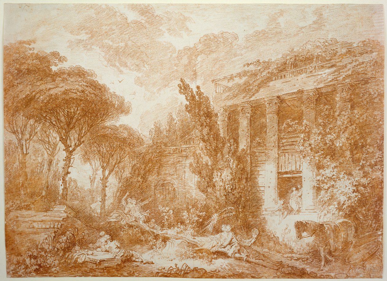 Parklandschaft des Schlosses Marburg da Jean-Honore Fragonard