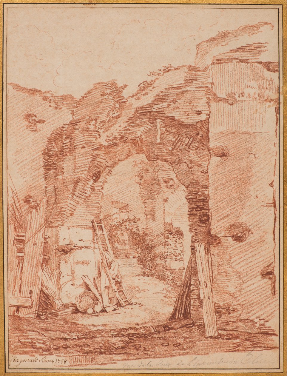 Der Hof des Einsiedlers im Kolosseum da Jean-Honore Fragonard