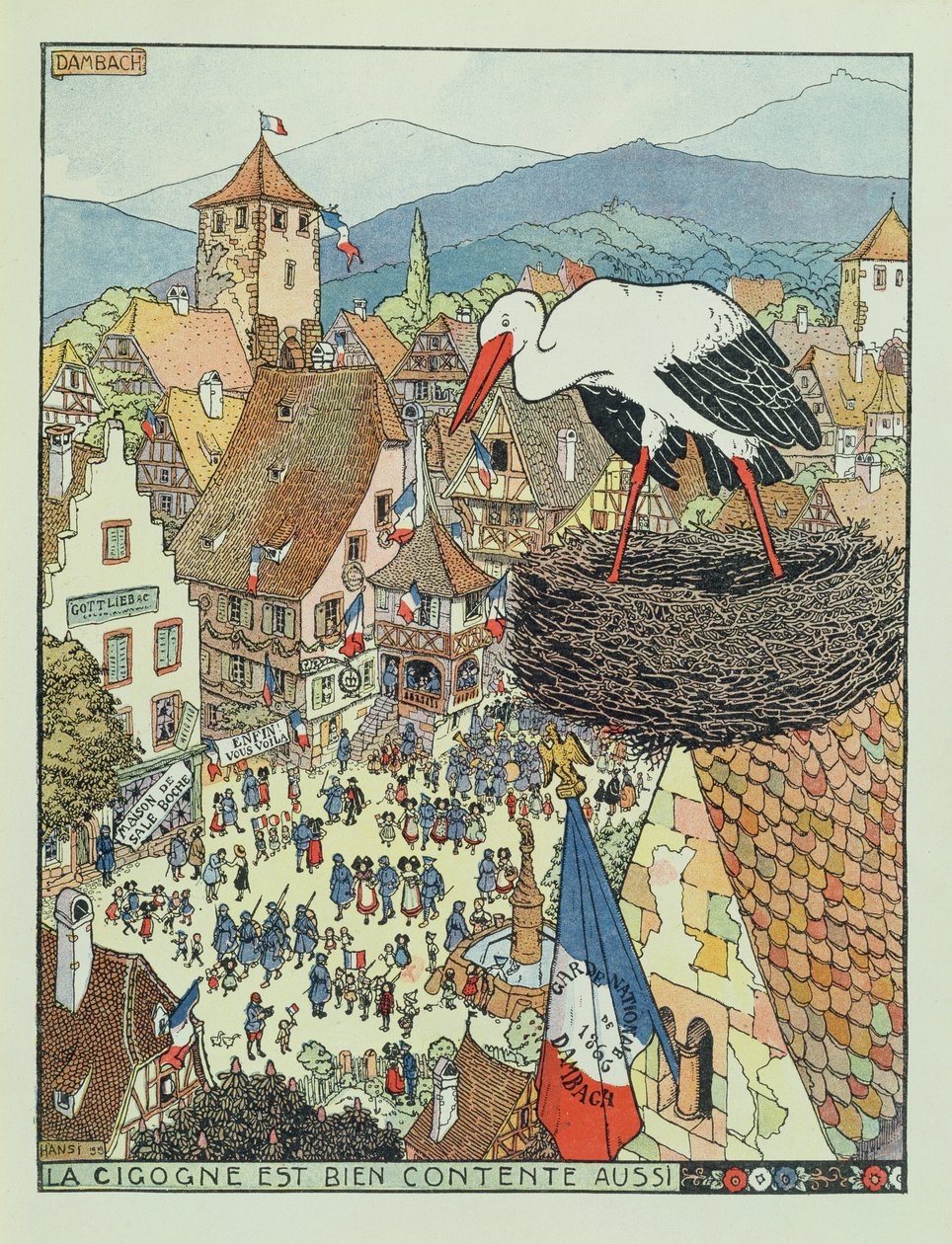 Ingresso delle truppe francesi a Dambach, Alsazia da Jean Jacques Waltz