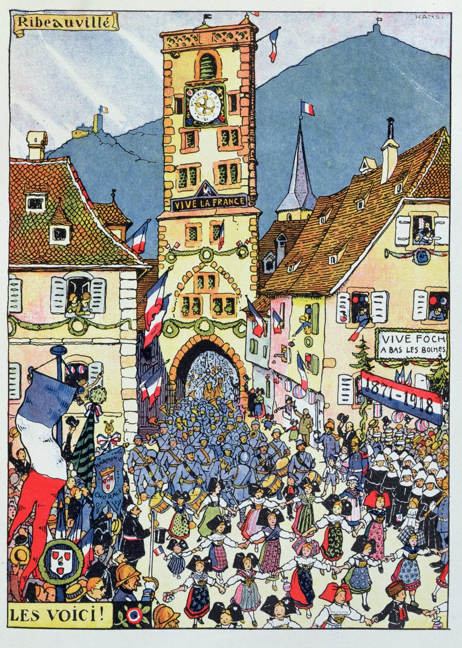 Ingresso delle truppe francesi a Ribeauville, Alsazia da Jean Jacques Waltz