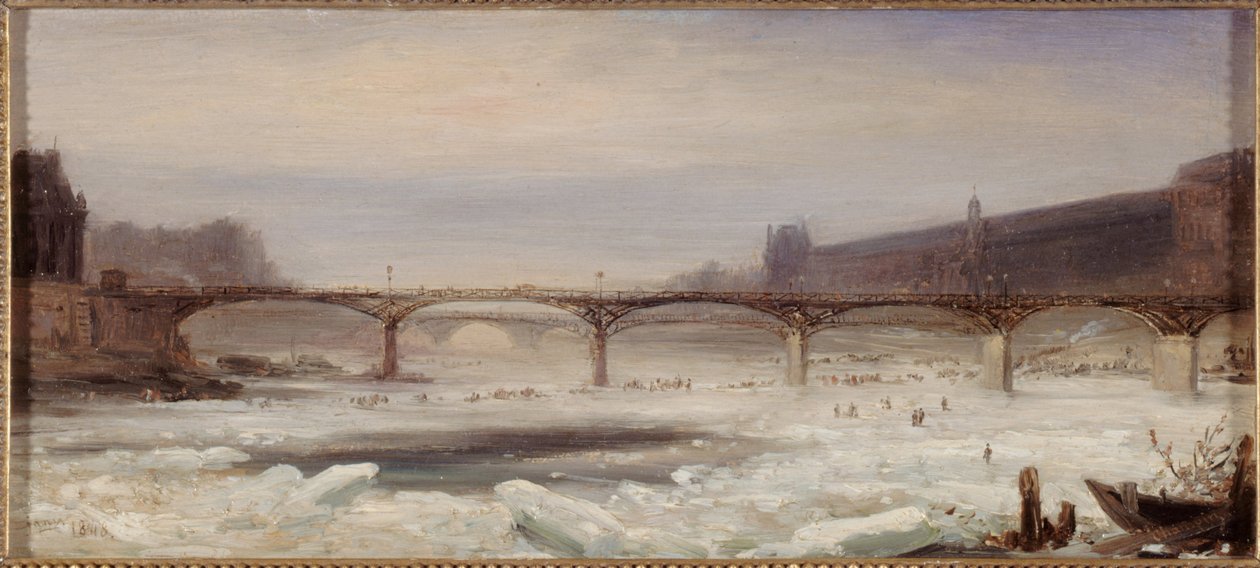La Senna e il Pont des Arts, gennaio 1848 da Jean Jacques Champin