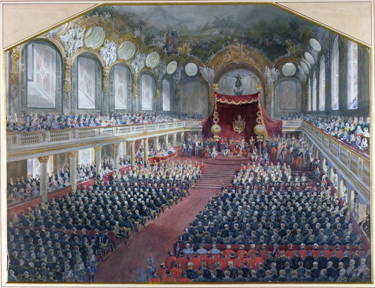 Apertura della sessione legislativa nella sala del trono del Louvre da parte di Napoleone III il 7 febbraio 1859 da Jean Louis David