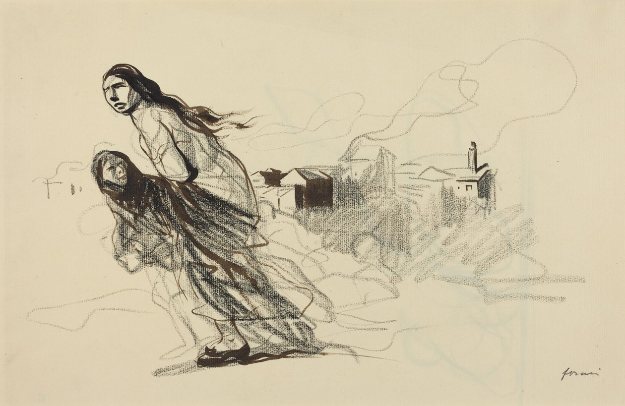 Dopo Douai, probabilmente 1918 (disegno a inchiostro) da Jean-Louis & Caran D