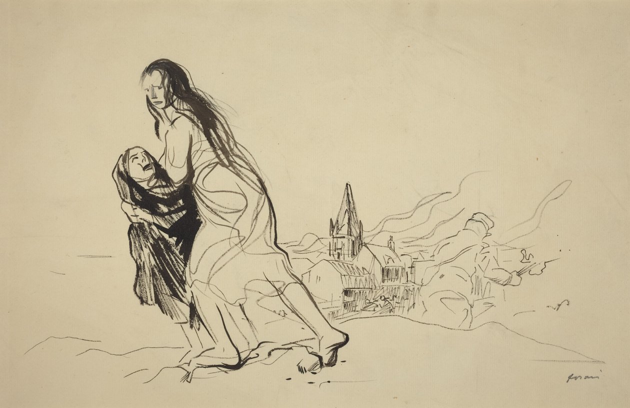 Dopo Douai, probabilmente 1918 (inchiostro su carta) da Jean-Louis & Caran D