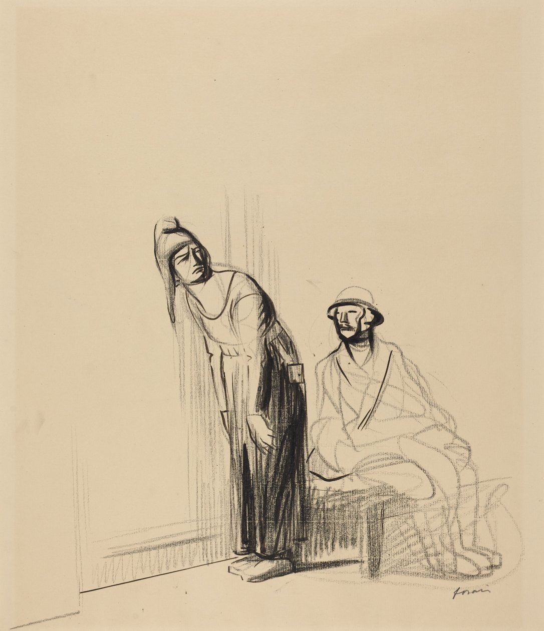 Alla Conferenza di Pace, 1919 circa (inchiostro su carta) da Jean-Louis & Caran D
