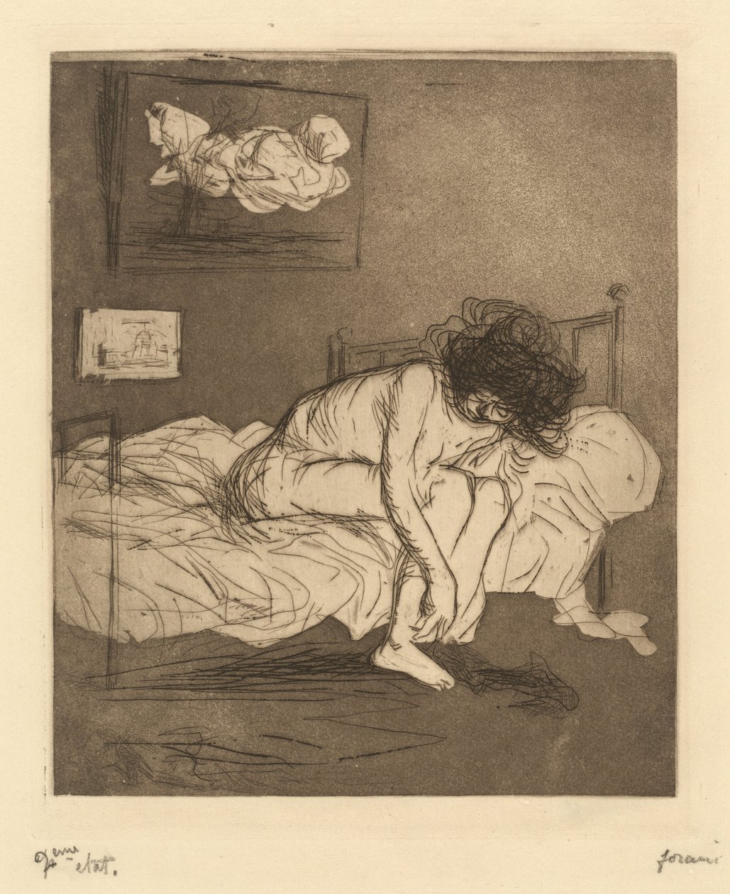 Donna che si infila le calze (Woman Putting On Her Stockings) da Jean-Louis Forain