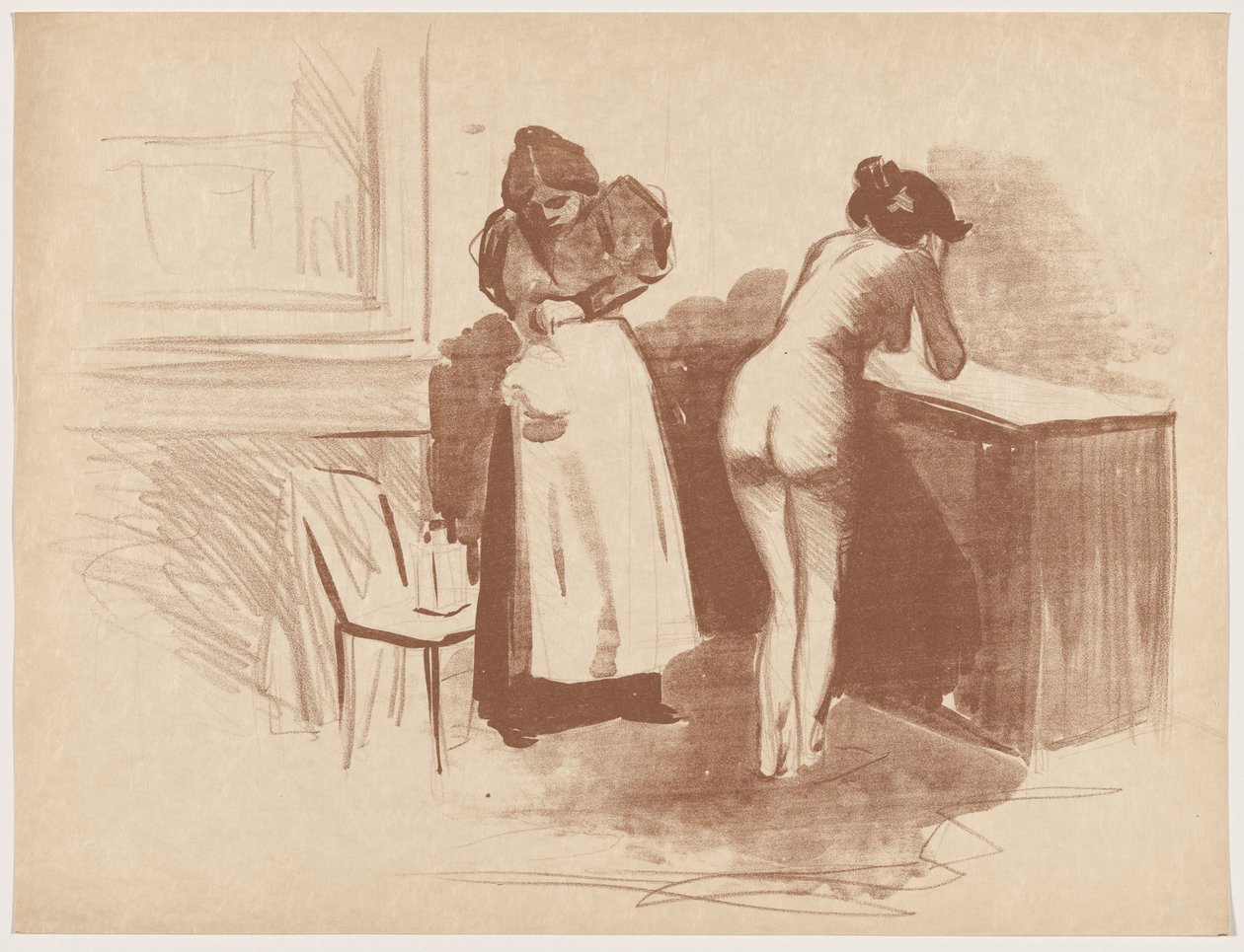 La frizione con il guanto di crine (Massaggio con guanto di crine) da Jean-Louis Forain