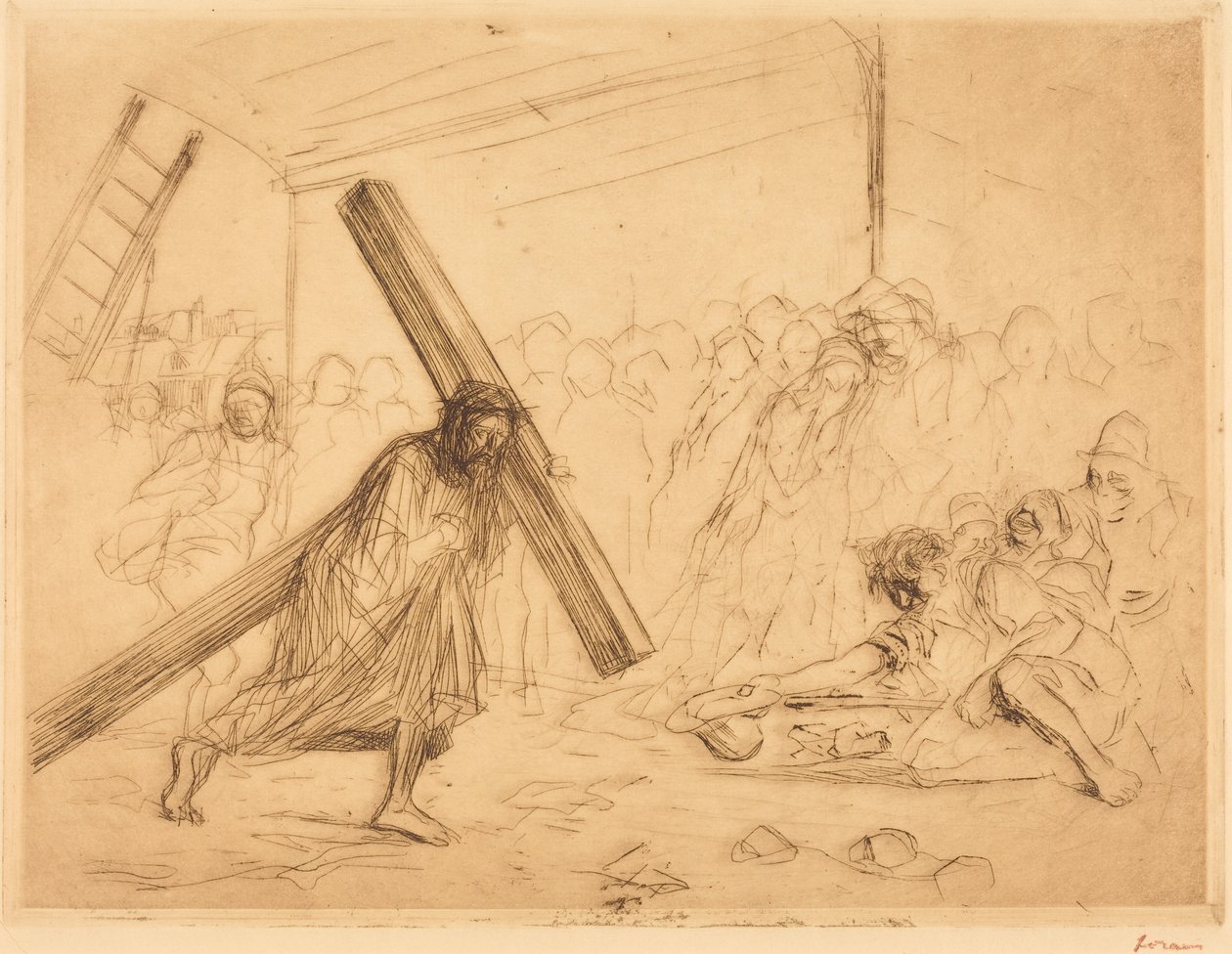 Cristo porta la sua croce (quarta tavola) da Jean-Louis Forain