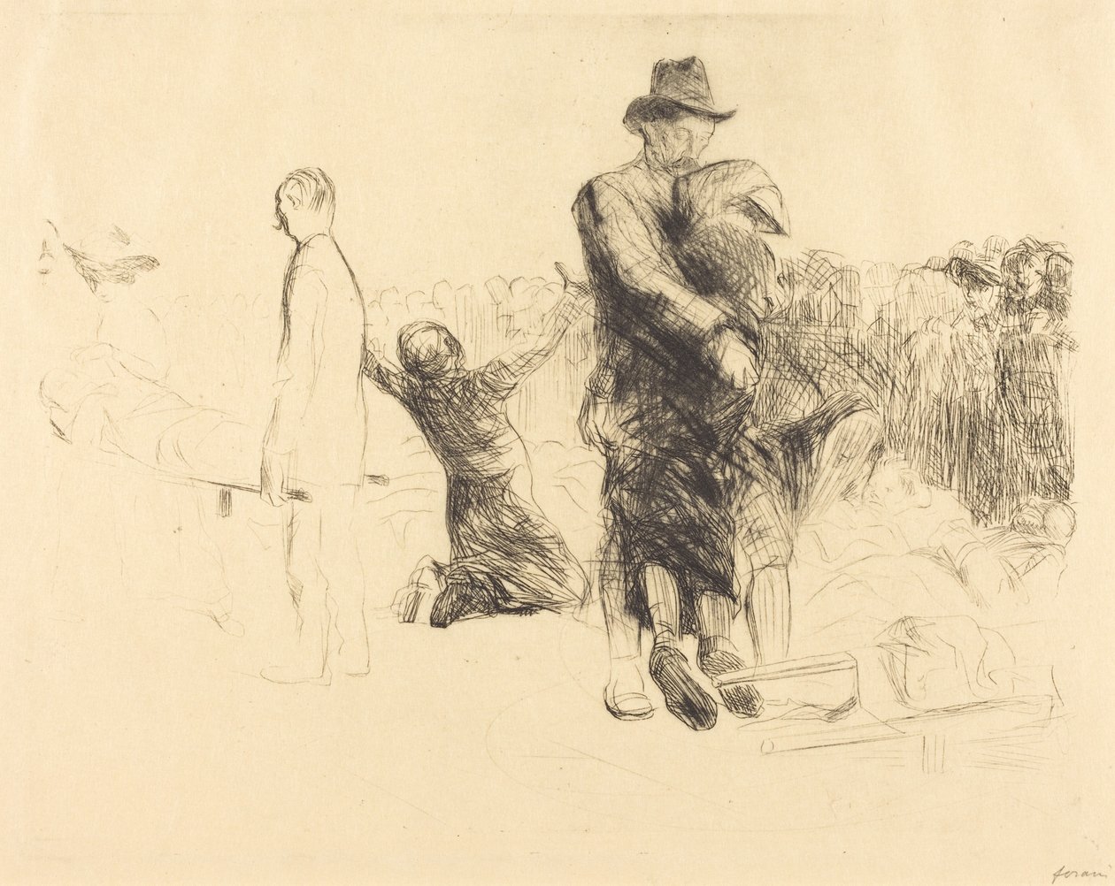 Lourdes, trasporto delle persone paralizzate (Lourdes, Transport of the Paralyzed) da Jean-Louis Forain