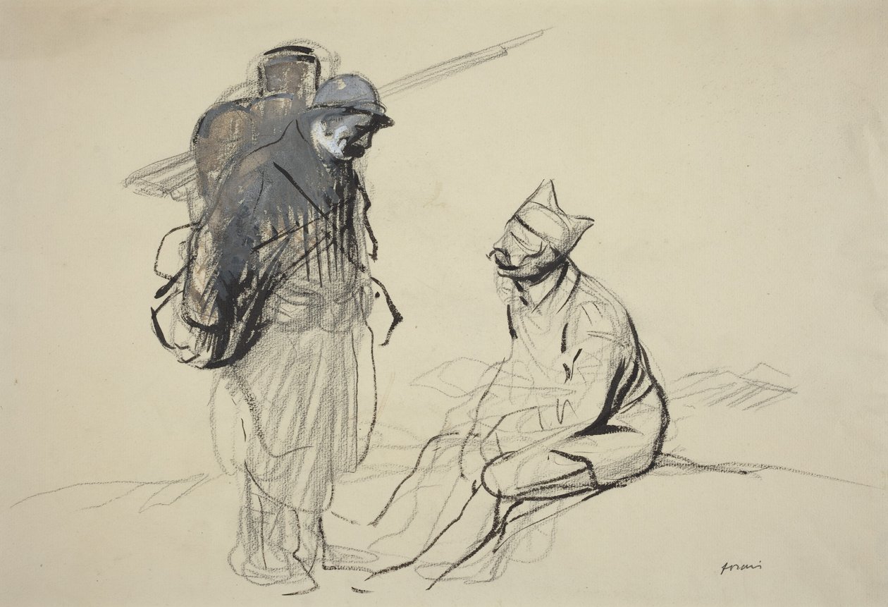 Poilu e Tommy a chiacchierare da Jean-Louis Forain