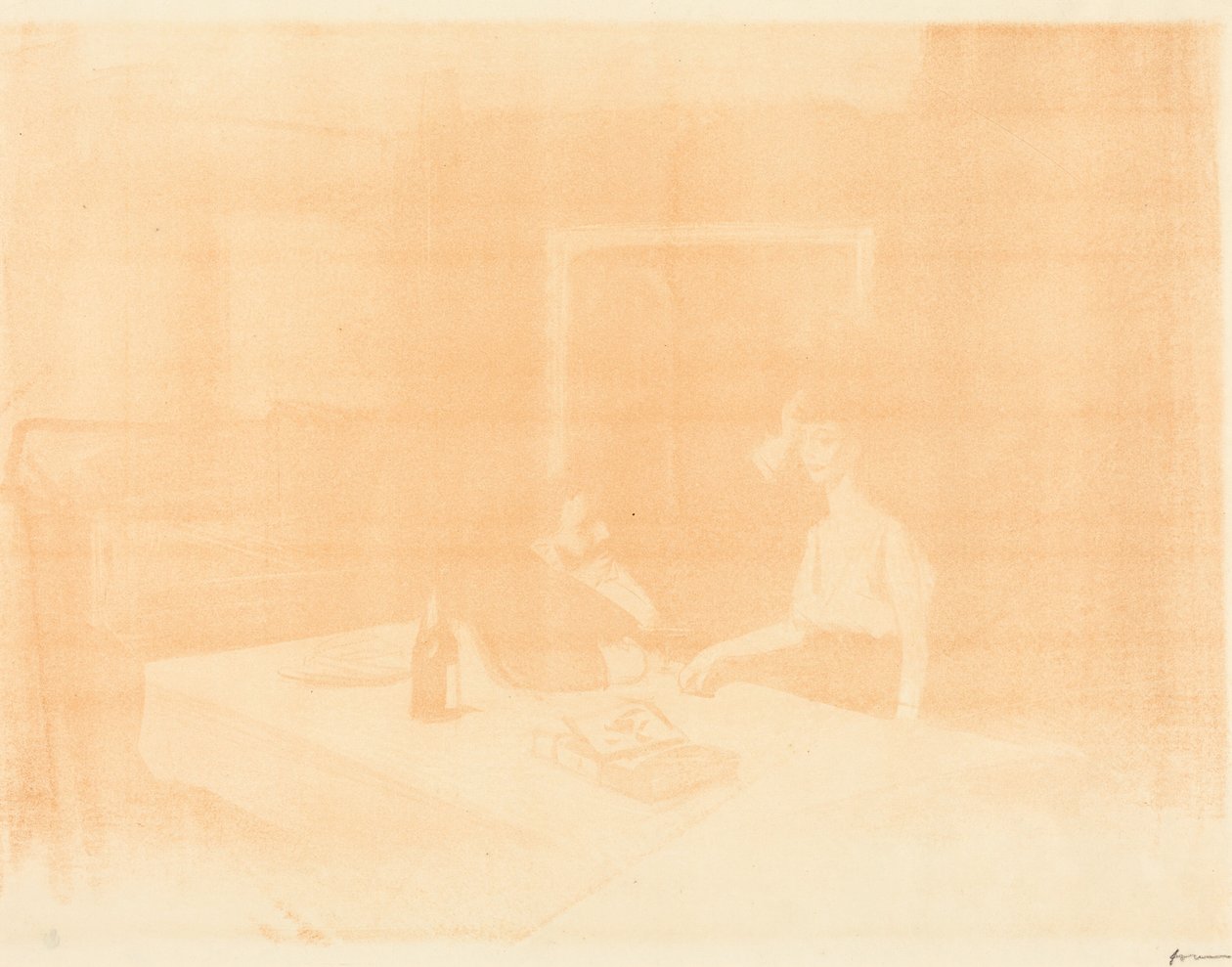 Szene in einem Privatraum (horizontale Platte) da Jean-Louis Forain
