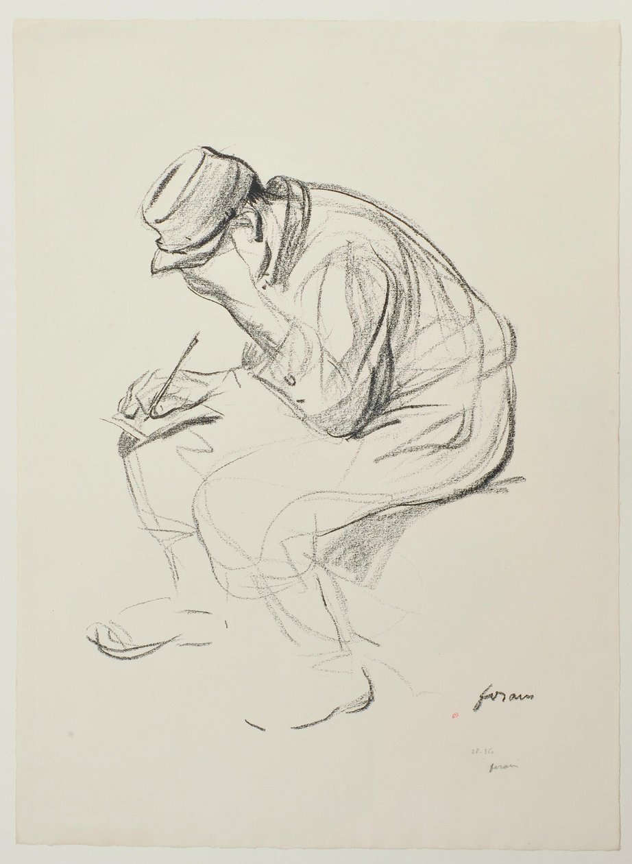 [Soldato seduto che scrive] da Jean-Louis Forain