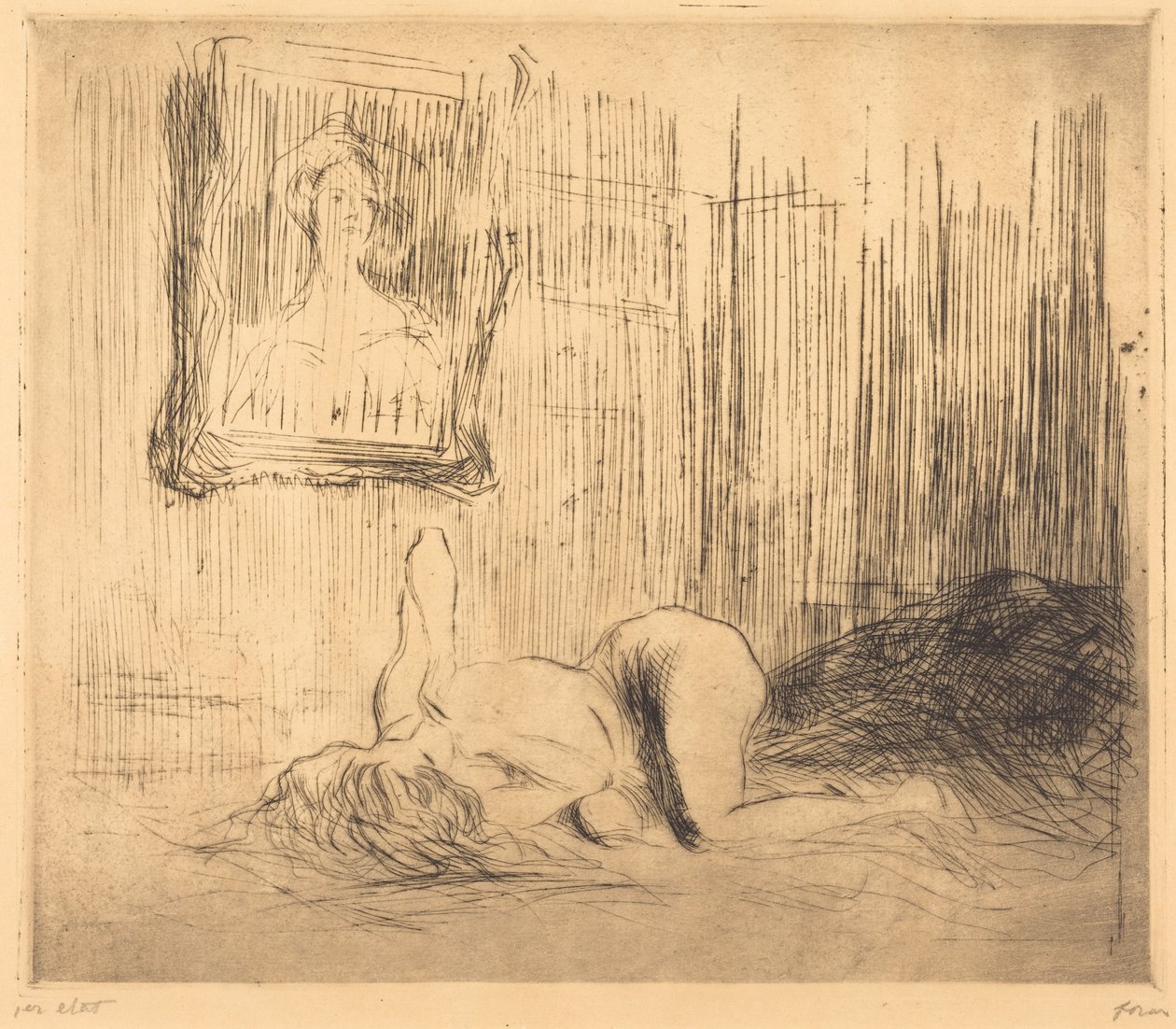 Sul letto da Jean-Louis Forain