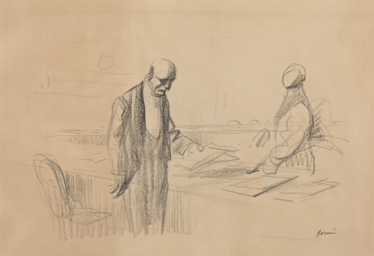 a) Alla conferenza (recto); b) Figura sdraiata (verso) da Jean-Louis Forain