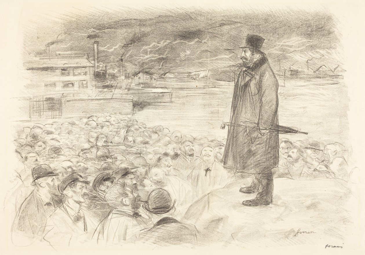 a) Scena di sciopero (terza tavola) (recto); b) Senza titolo (verso) da Jean-Louis Forain