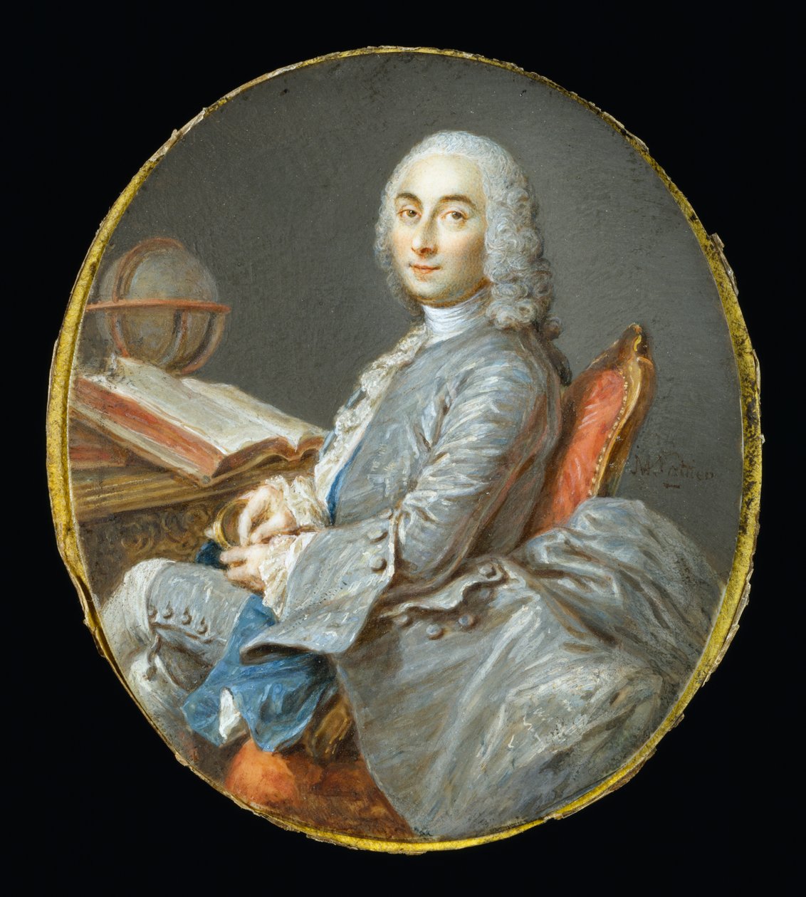 Ritratto in miniatura di César François Cassini de Thury da Jean-Marc Nattier