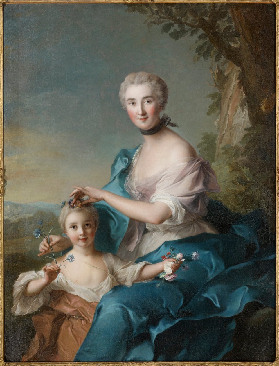 Ritratto di Madame Crozat de Thiers e di sua figlia da Jean-Marc Nattier