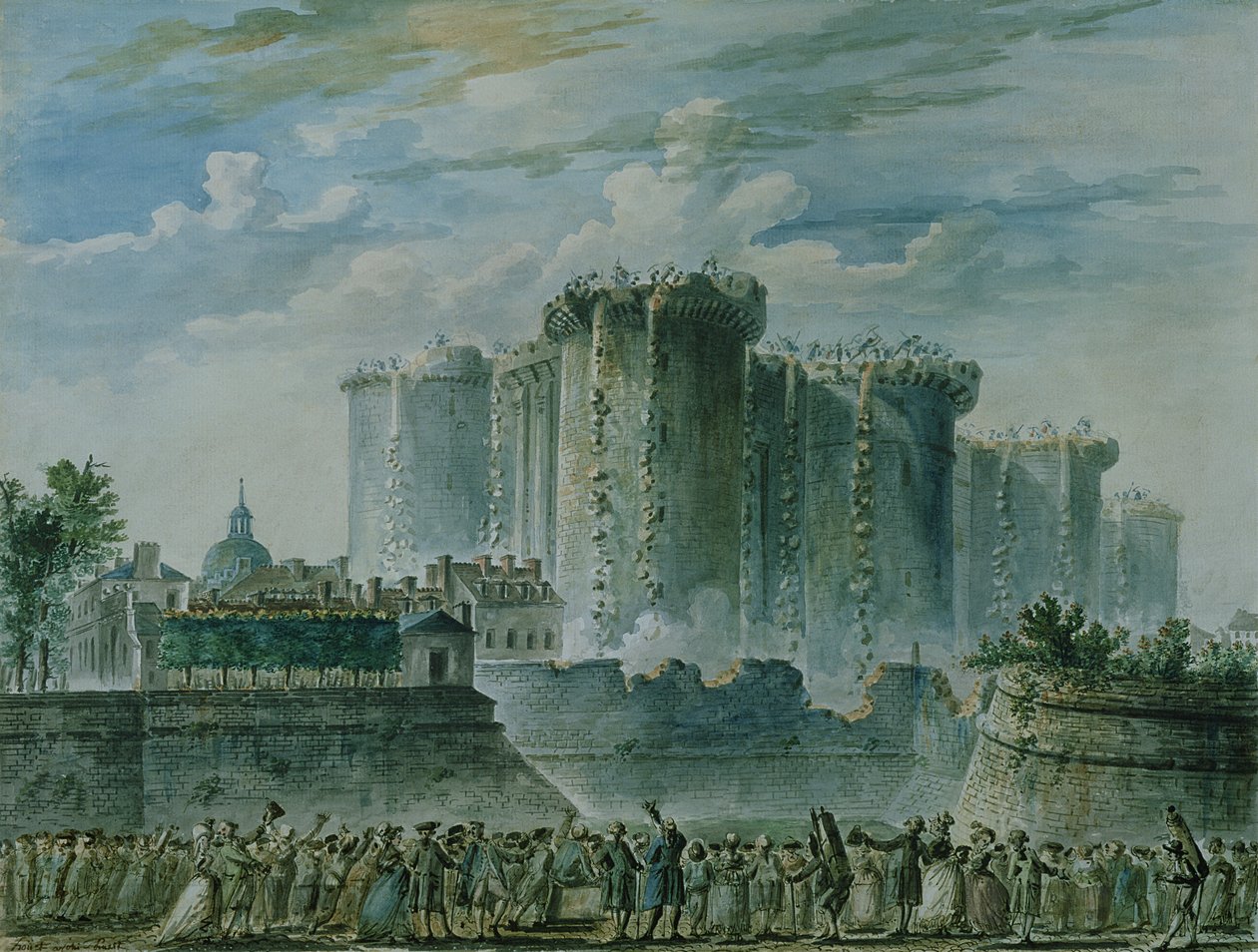 La distruzione della Bastiglia da Jean-Pierre Houel