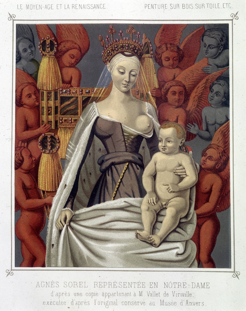 Agnese Sorel (1422-1450) (Dama di Beauté-sur-Marne) rappresentata in Notre Dame da Jean (after) Fouquet