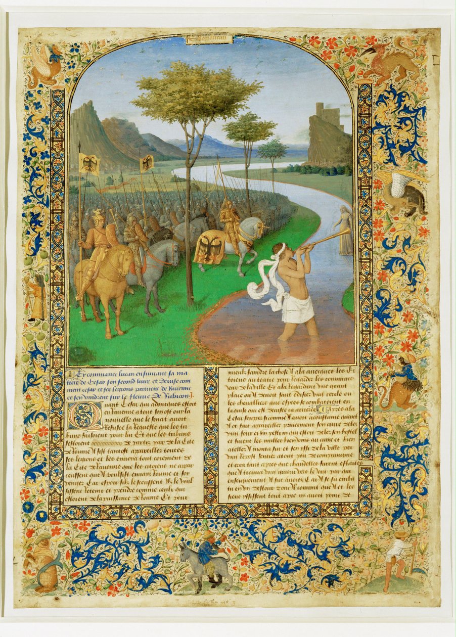 Le passage du Rubicon par Cesar-Caesar crossing the Rubicon ... da Jean (style of) Fouquet