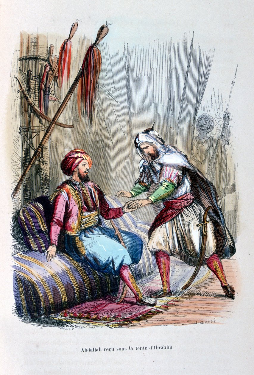 Abdullah ricevuto nella tenda di Ibrahim Pasha, 1818, c1847 da Jean Adolphe Beauce