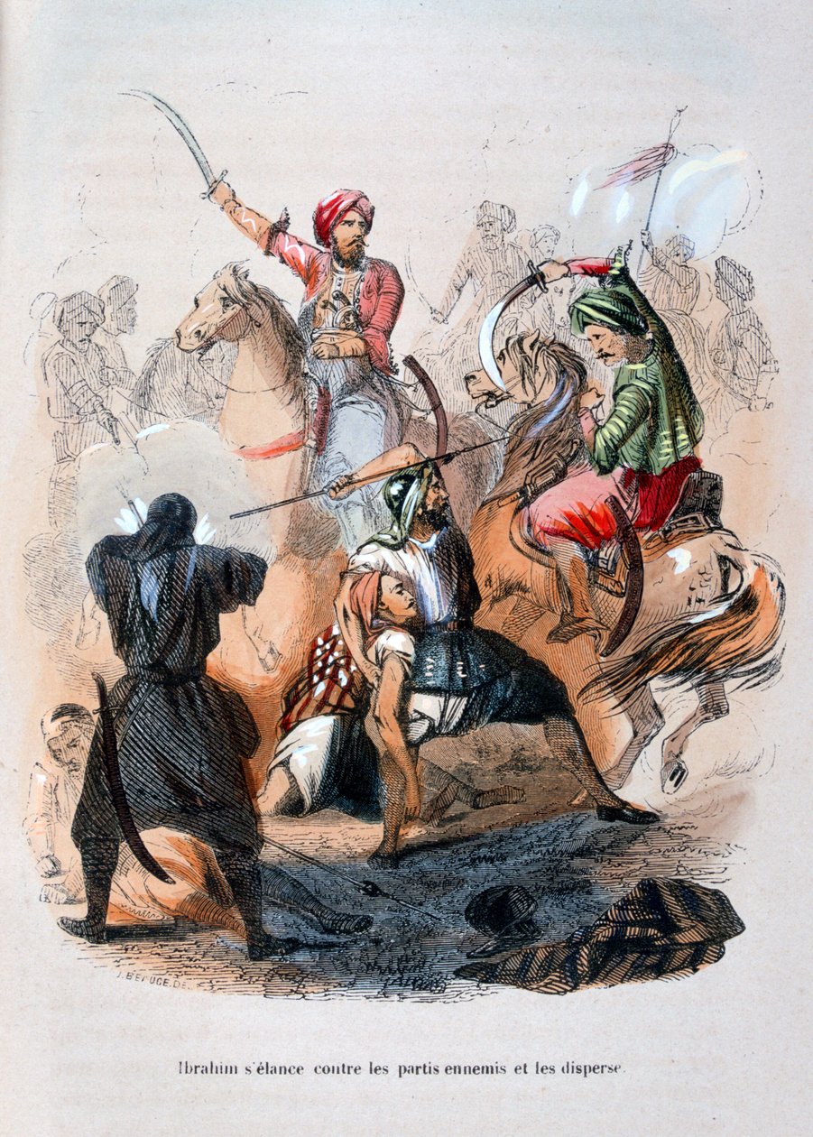 Ibrahim Pasha combatte i Wahabis, Arabia Saudita, 1811-1818 da Jean Adolphe Beauce