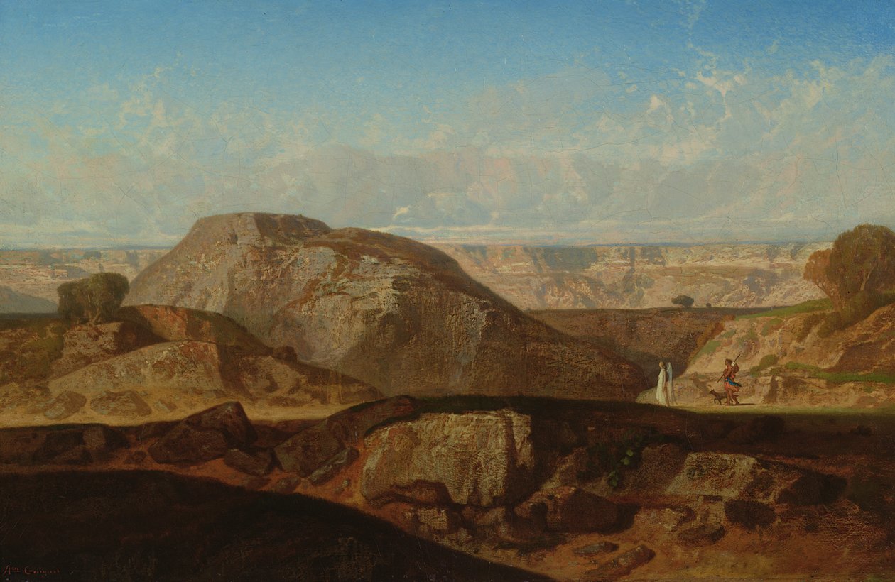 Raffaele e Tobia in viaggio verso Rhages in Media da Jean Adrien Guignet