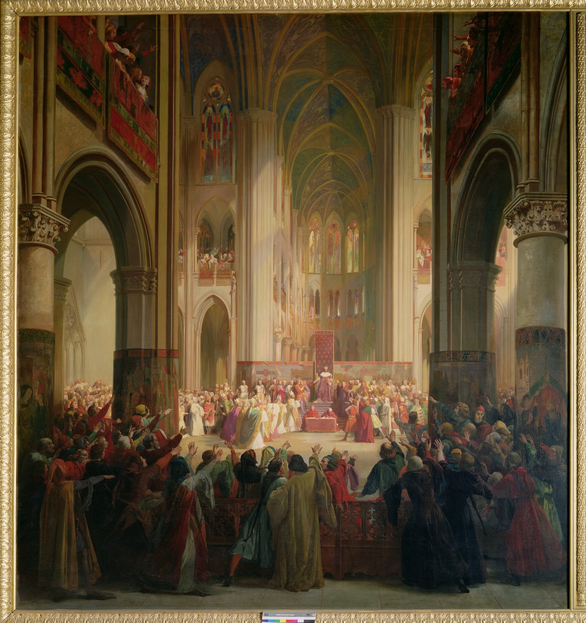 Gli Stati Generali di Parigi Riuniti a Notre-Dame dopo la Morte di Carlo IV (1295-1328) da Jean Alaux