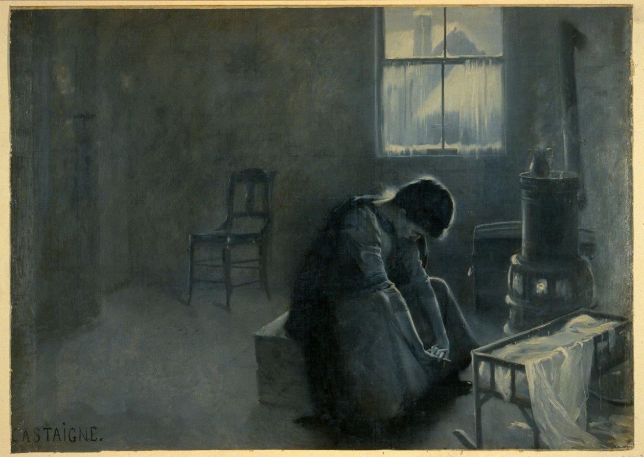 È stato un inverno duro, pub. 1893 da Jean Alexandre Michel Andre Castaigne