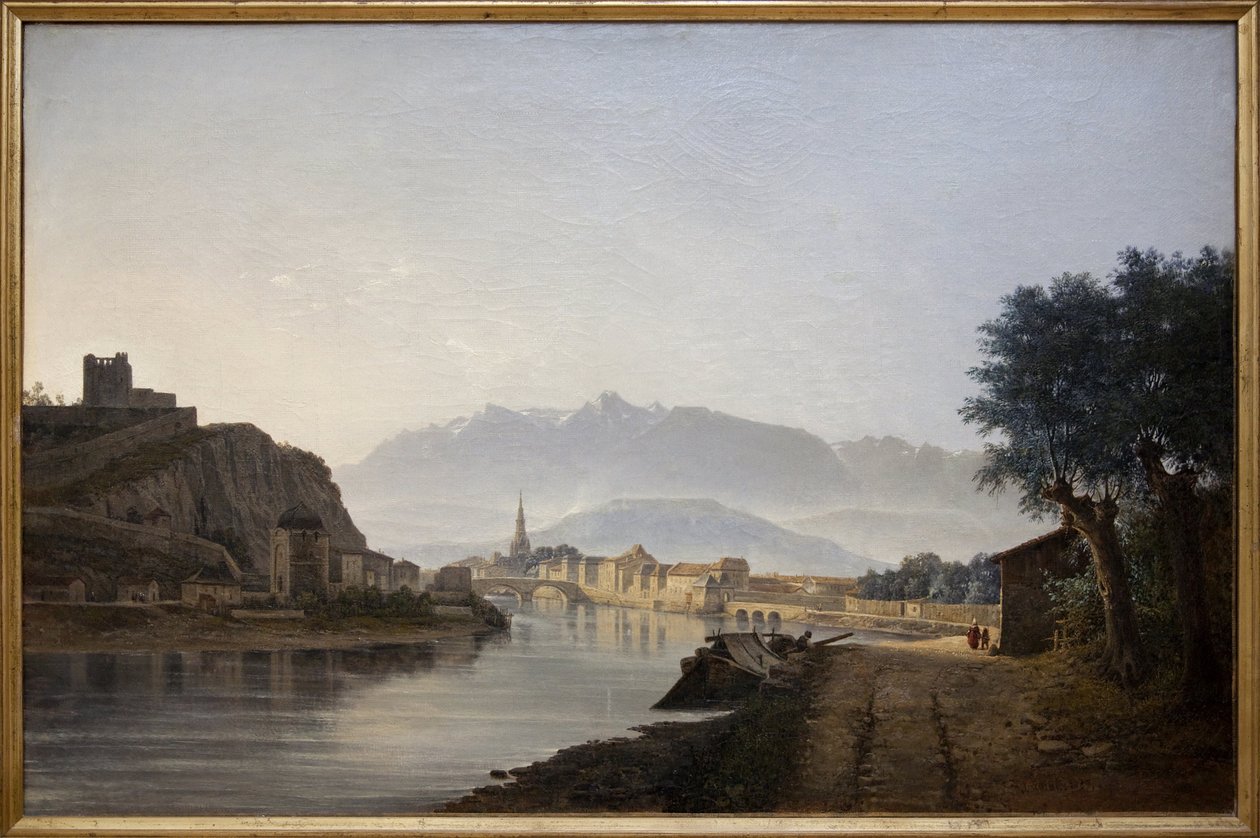Veduta di Grenoble presa dal Quai de la Graille da Jean Alexis Achard