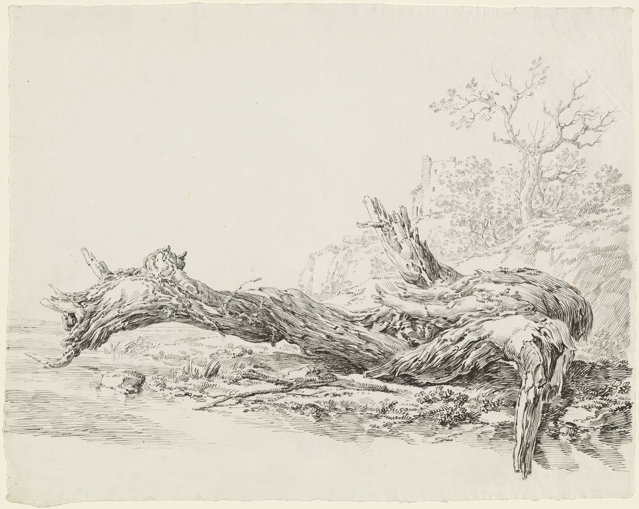 Un Albero Antico Caduto Accanto a un Ruscello da Jean Antoine Constantin