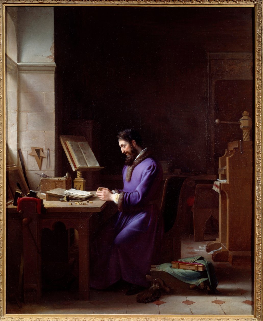 Johannes Gensfleisch Gutenberg (1400-1468) inventa la stampa da Jean Antoine Laurent