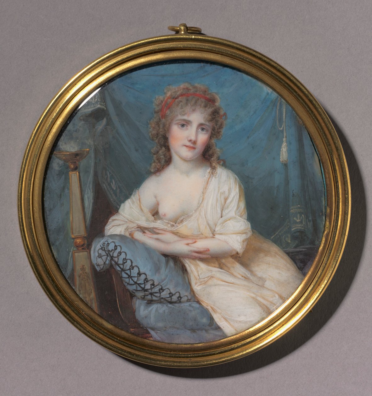 Ritratto di una donna sdraiata su un divano da Jean Antoine Laurent