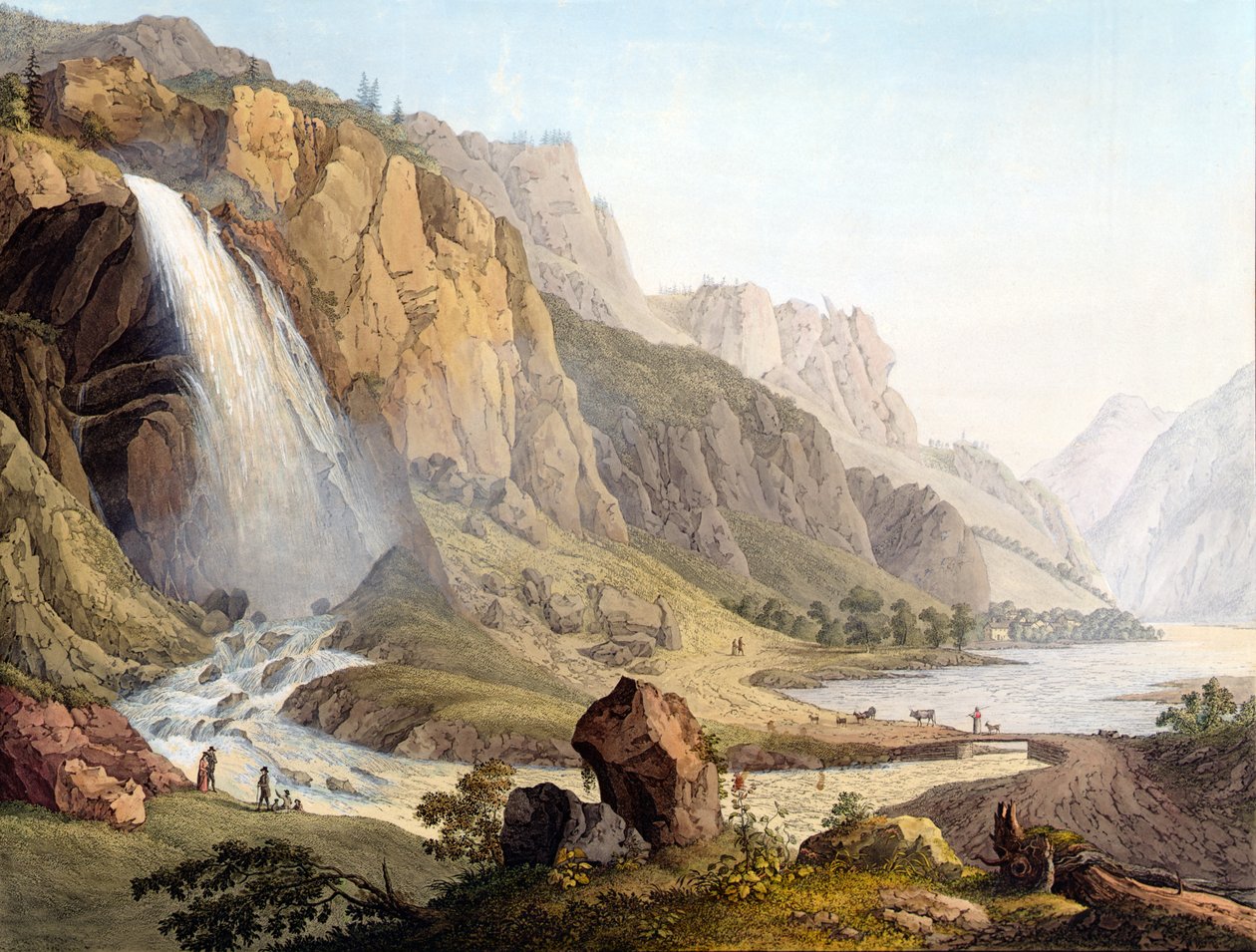 Vista della Cascade de Pissevache da Jean Antoine Linck