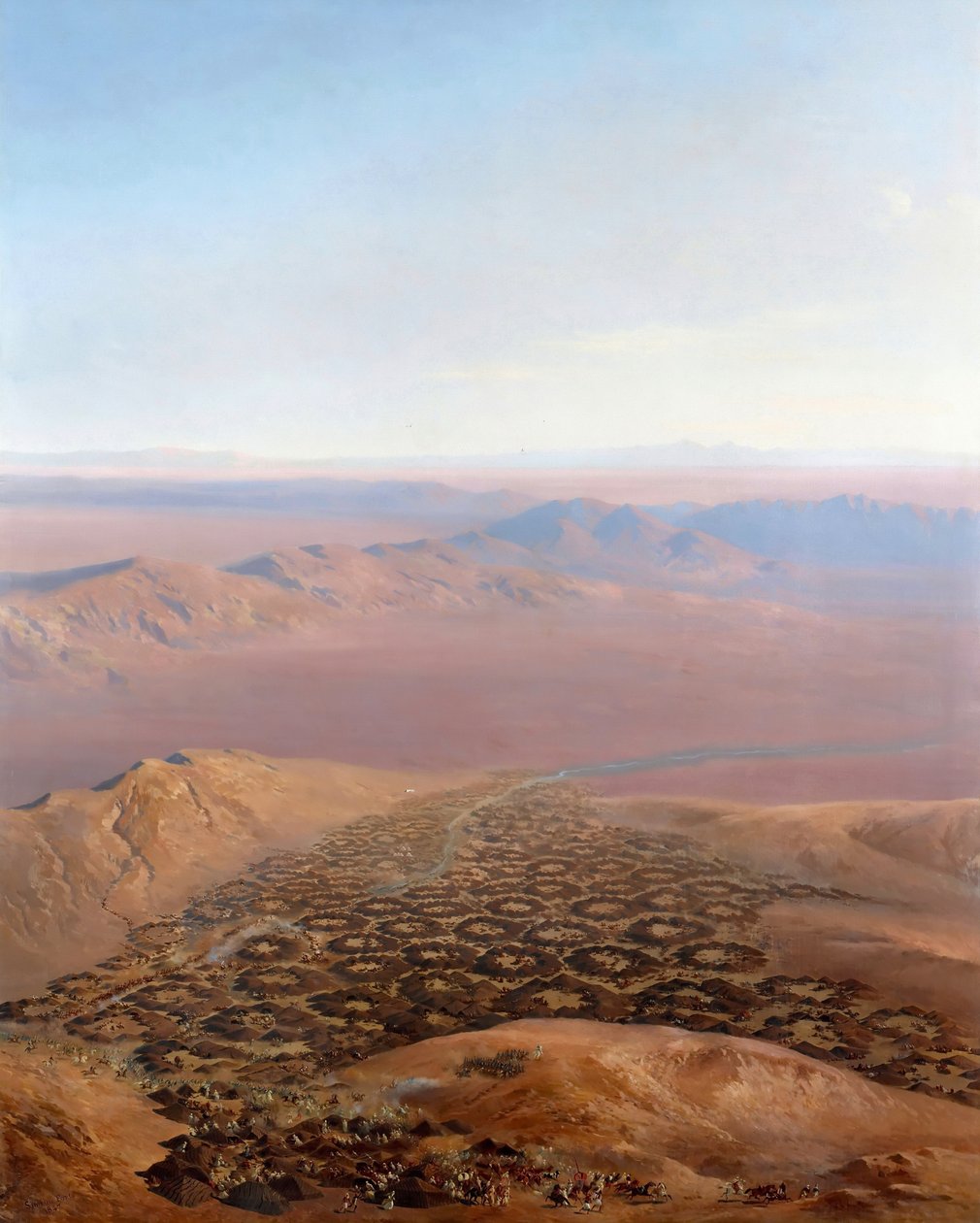 Veduta panoramica della cattura della Smala di Abd El-Kader, 16 maggio 1843 da Jean Antoine Simeon Fort