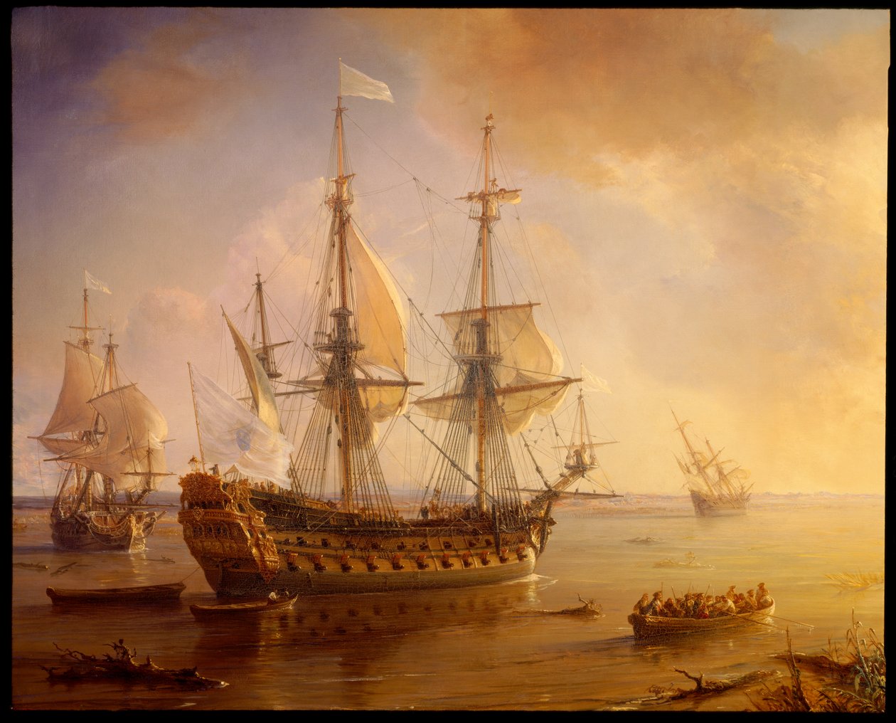 Spedizione di Robert Cavelier de La Salle in Louisiana (dettaglio della nave) da Jean Antoine Theodore Gudin