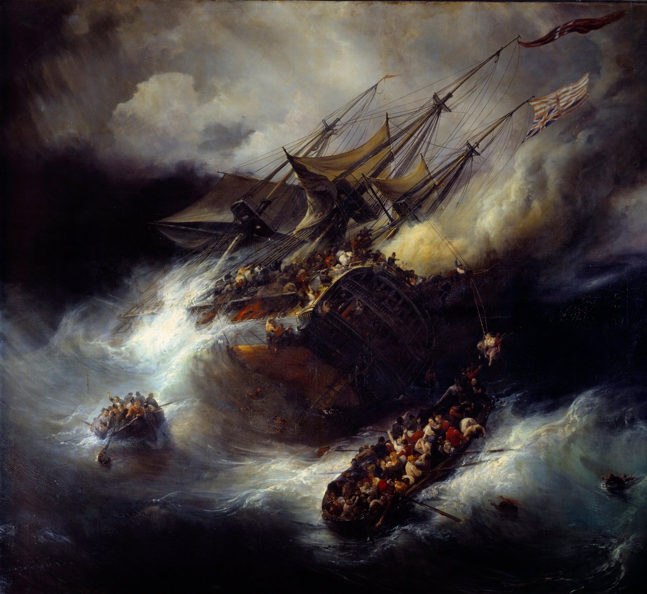 Incendio del Kent. Affondamento di una nave (1800) da Jean Antoine Theodore Gudin