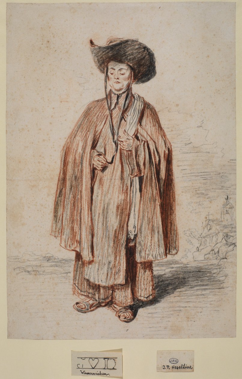 Frate carmelitano in piedi, circa 1715 da Jean Antoine Watteau