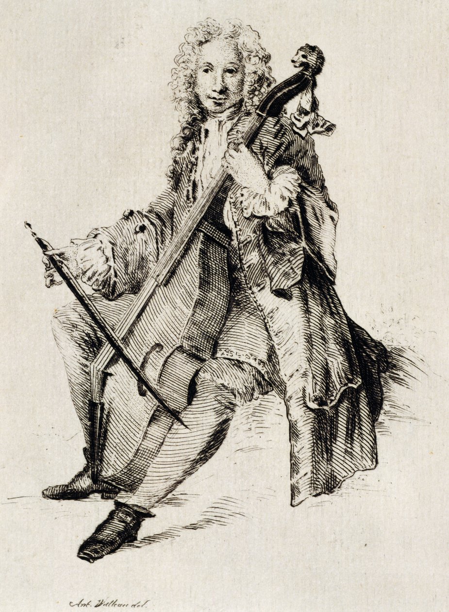 Violoncellista da Jean-Antoine Watteau
